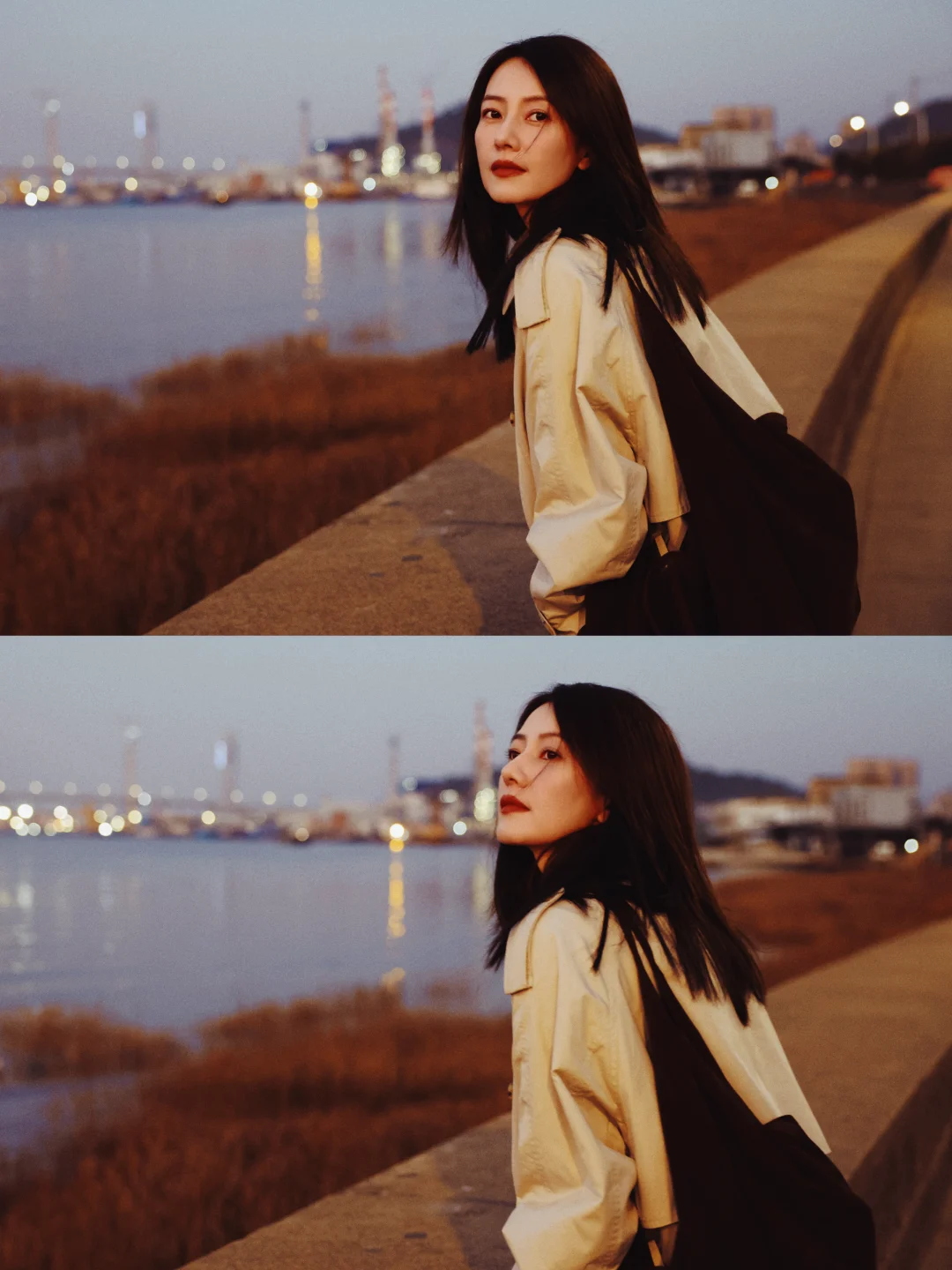 The sunset glow in early winter in Ningbo has painted me powder blusher 🌅