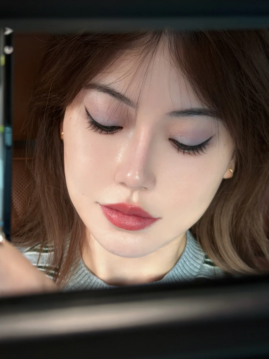 Daily Makeup Check in Day 44 | Winter Silver Grey Tone: Snowlake: Ju style Kitten Makeup
