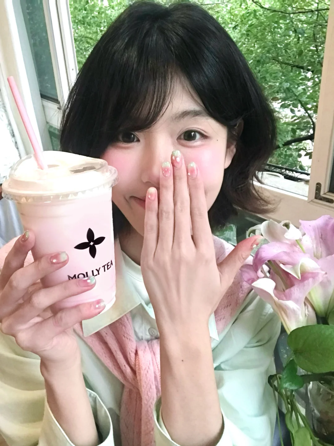 淡人Nail：春日清透芭乐味:cherry_blossom::leaves:⊹꙳