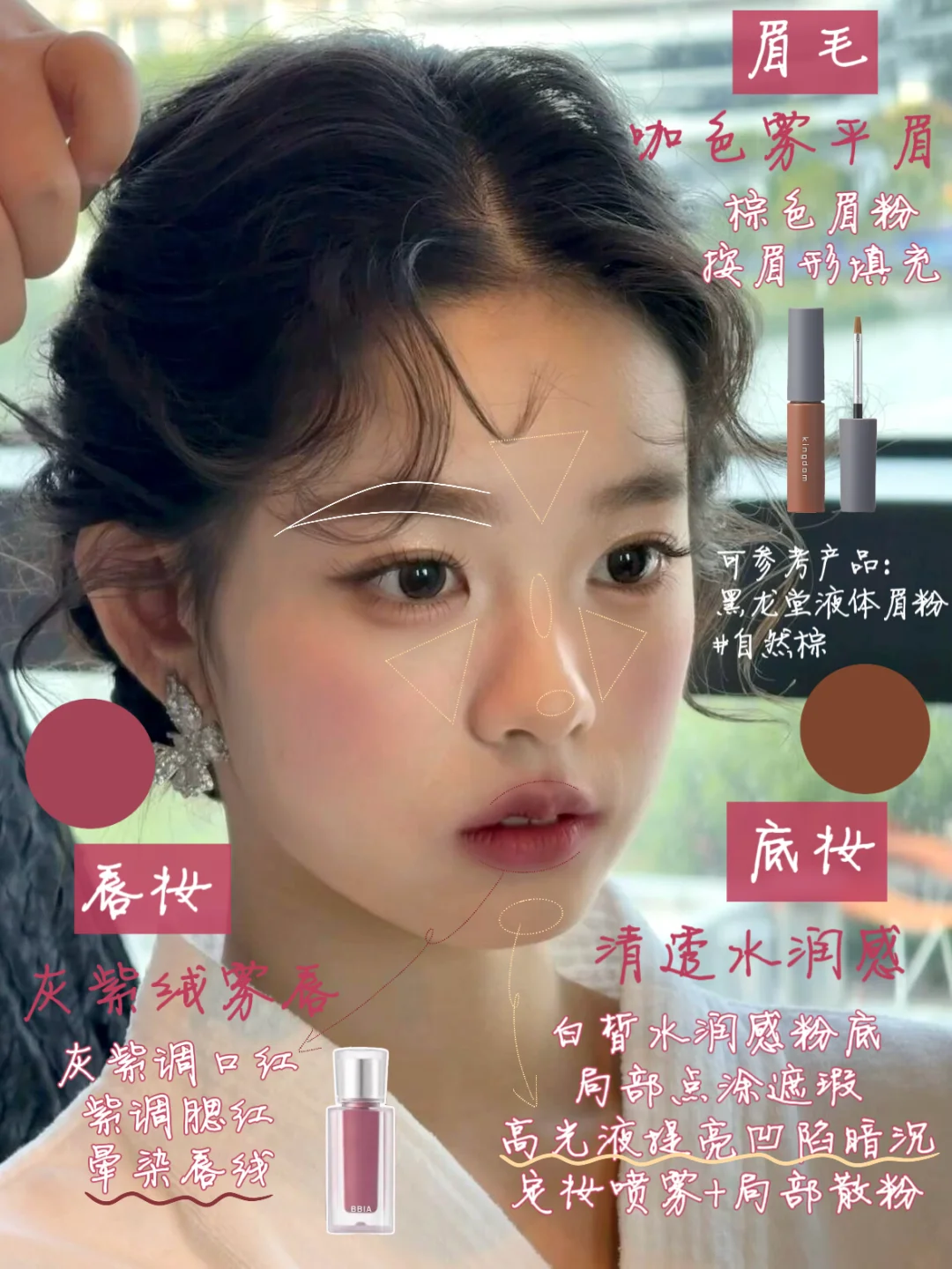 Makeup Analysis | Korean Winter Slightly Drunk Berry Makeup: Sparkles: First Love, Sweet Girl