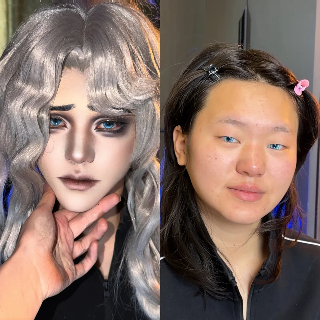 N ü wa pinched her face and changed her head level hermit cosplay makeup
