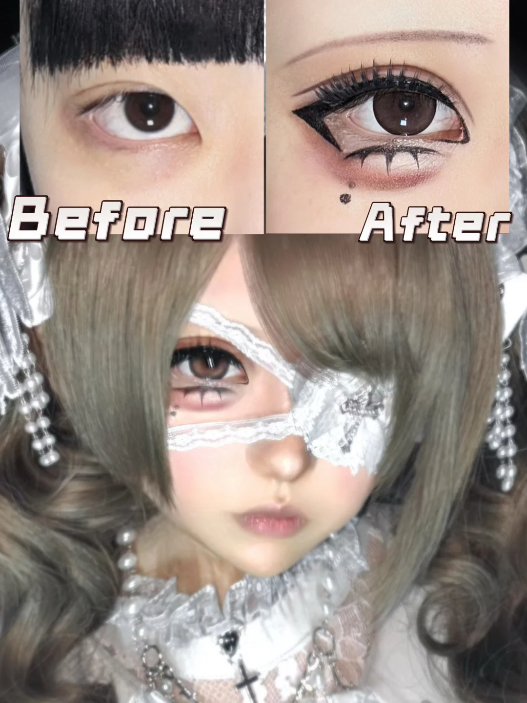 Unprocessed magnifying double eye makeup teaching hits 😈 Non sagging cute eye makeup