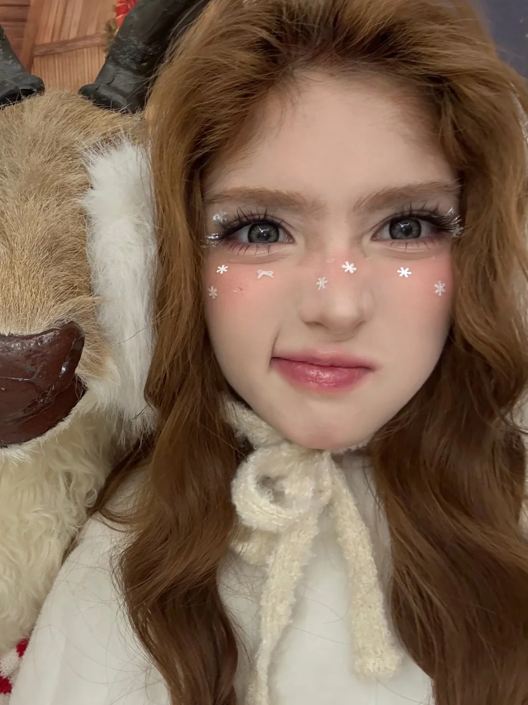 The first Christmas photo of my daughter, take something different~
