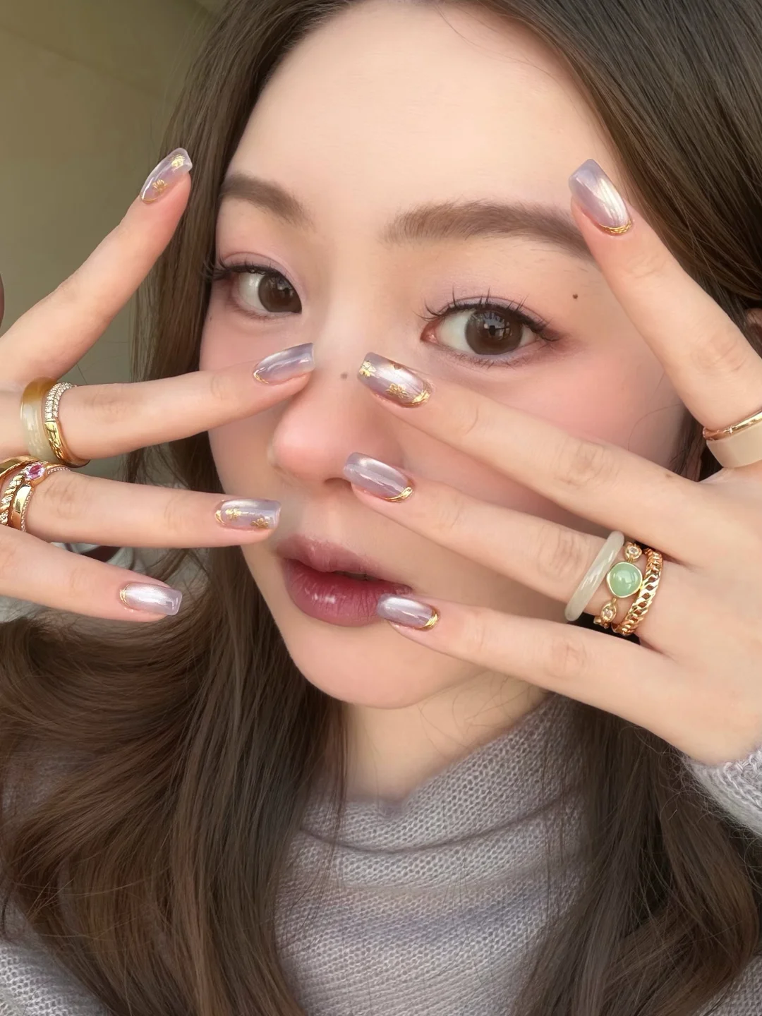新年三件套准备ing💅从紫色招财美甲开始~