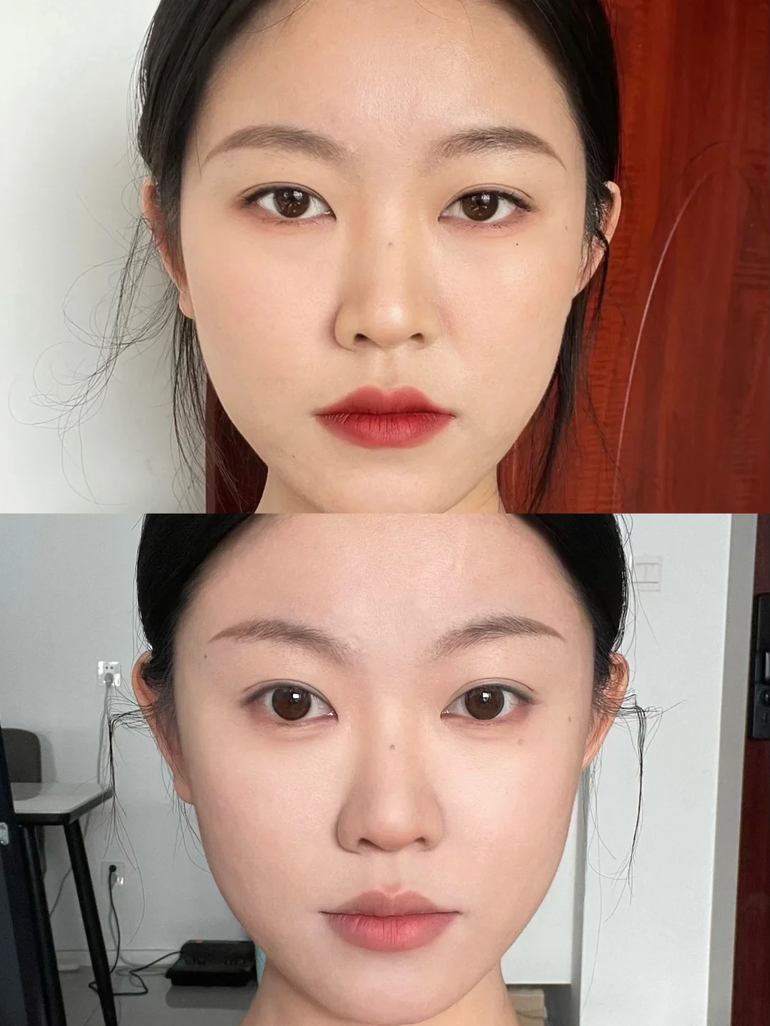 Practice hard for a year! I finally learned how to apply makeup! The whole person has changed