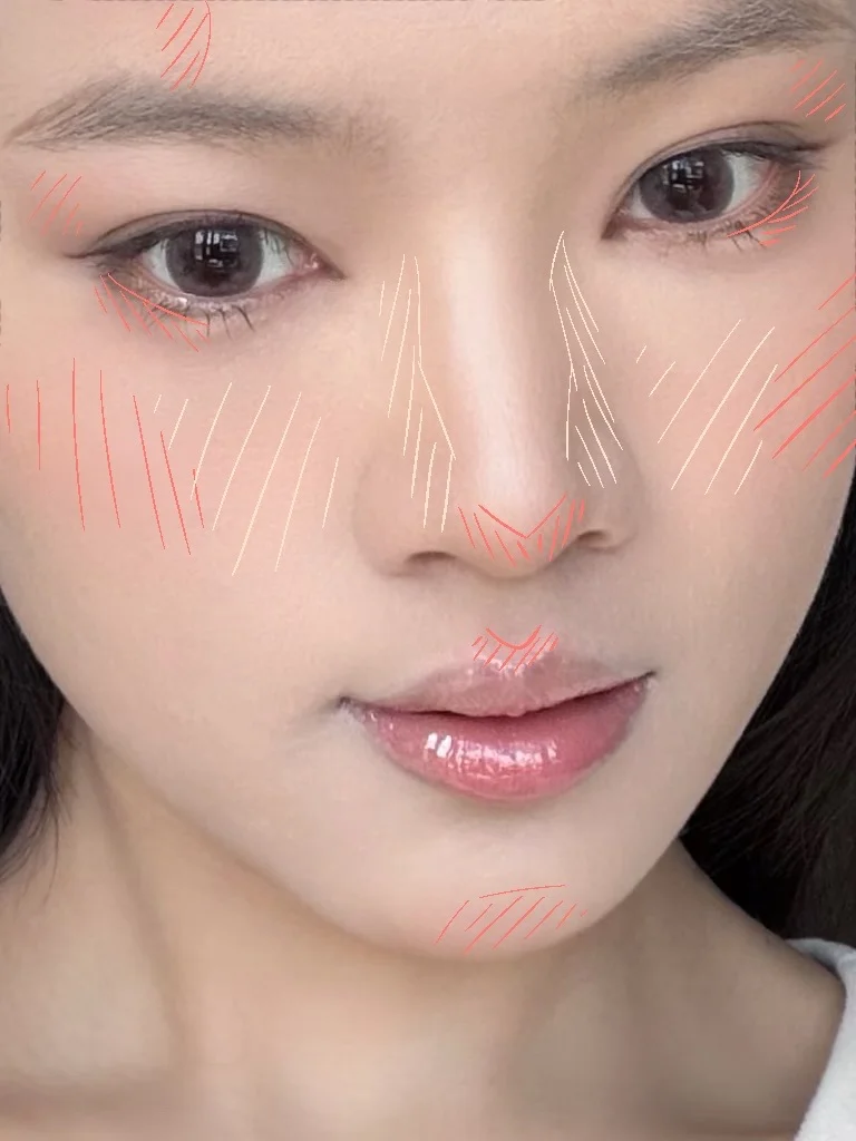 Sketch Structure Pink Delicate powder blusher Painting
