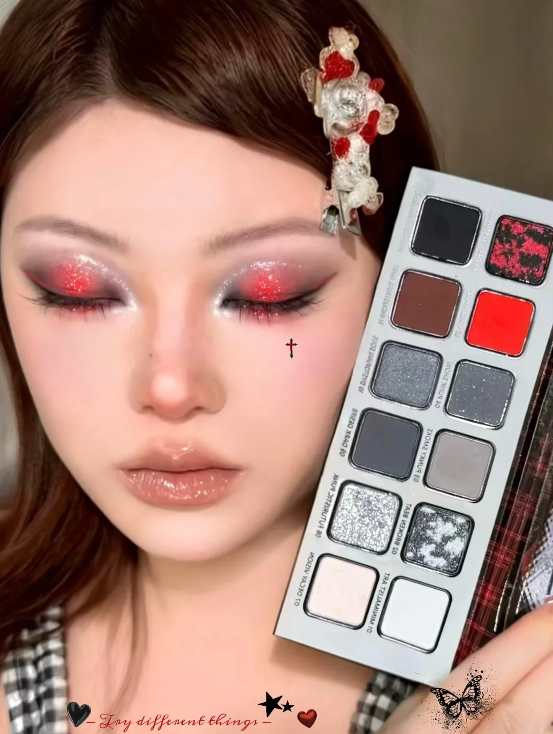 ✧๑  🖤 𝑩𝒍𝒂𝒄𝒌𝑹𝒖𝒃𝒚: heart: pigeon blood red and black obsidian ✹
