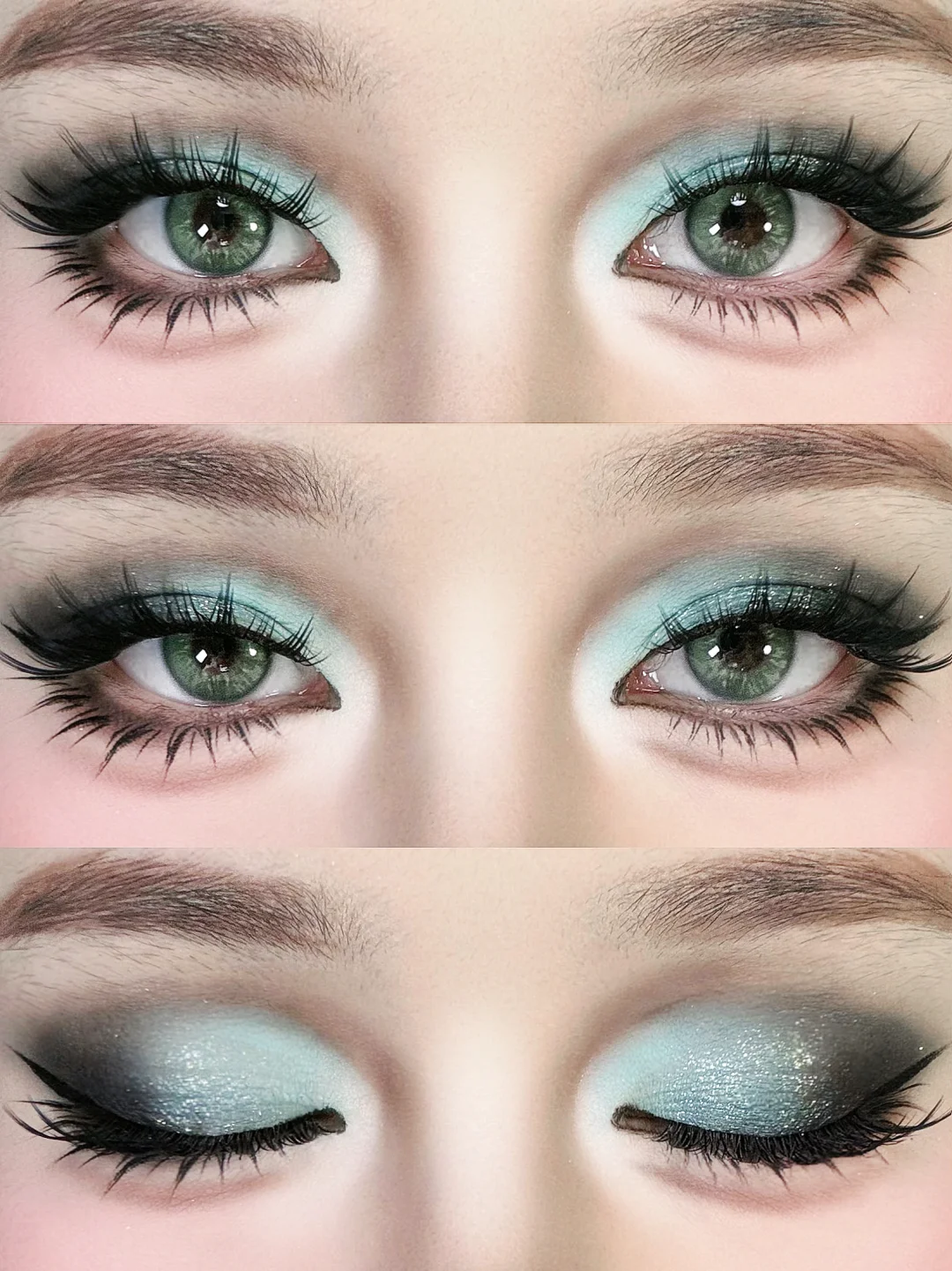 🦊🧼 Fox mint cut off contrasting smoky makeup! [Attached Tutorial]