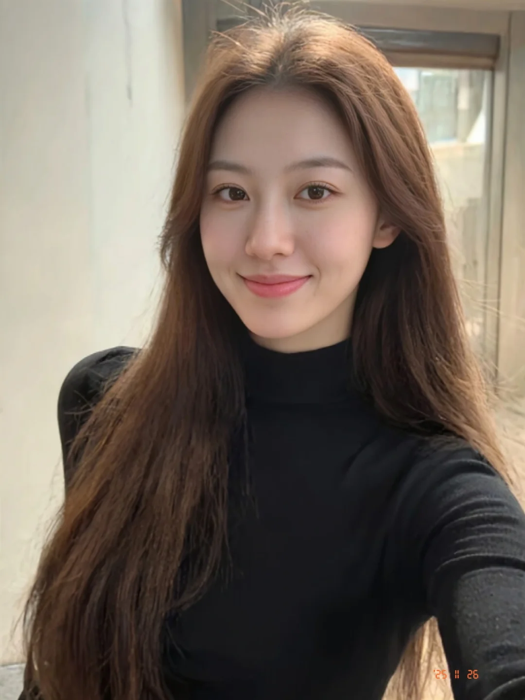 Long haired girl, this is the makeup that light autumn should wear!!
