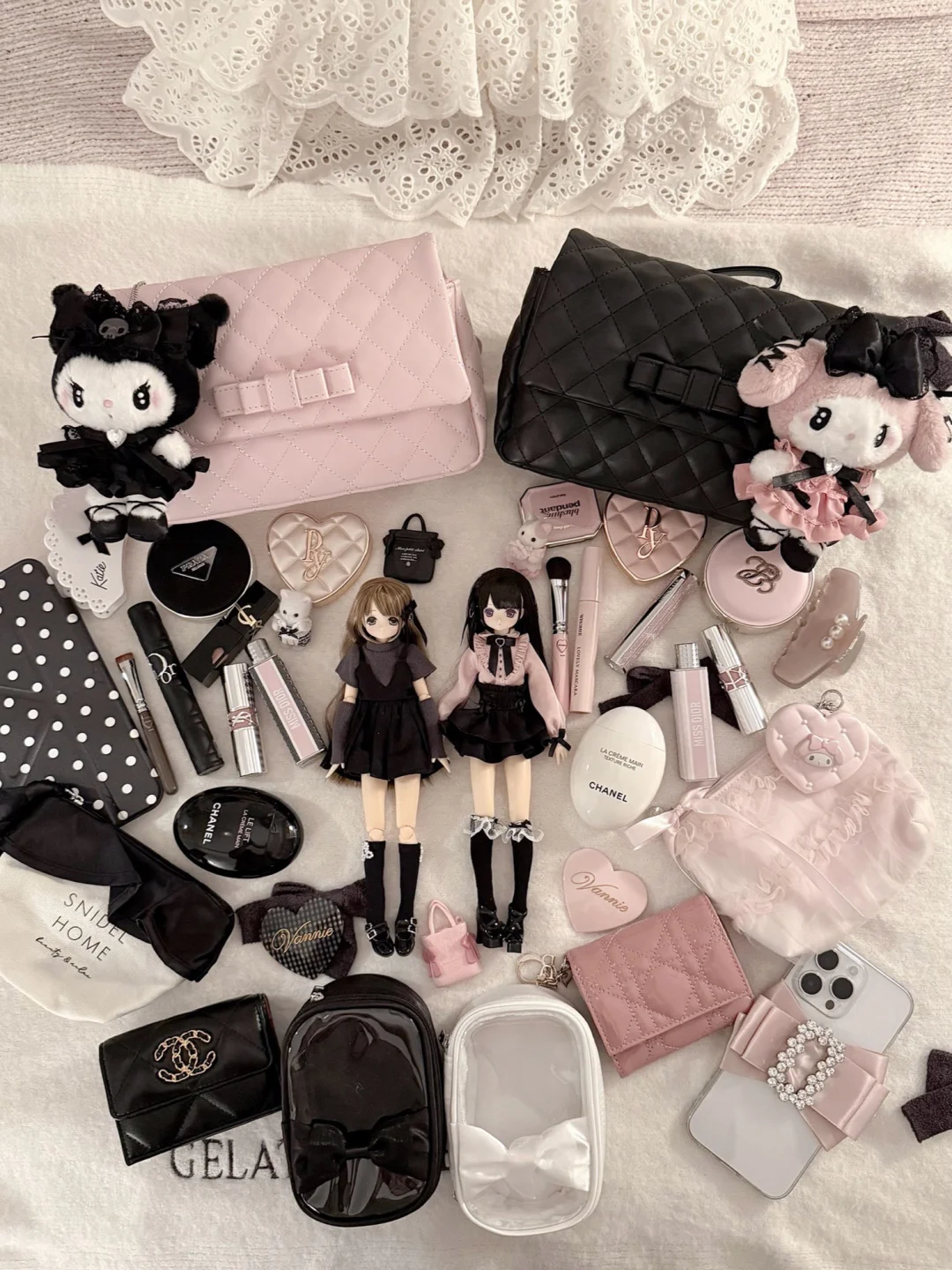 Pink and Black Gemini Cute Bag · What's in My Bag 🐈 ‍