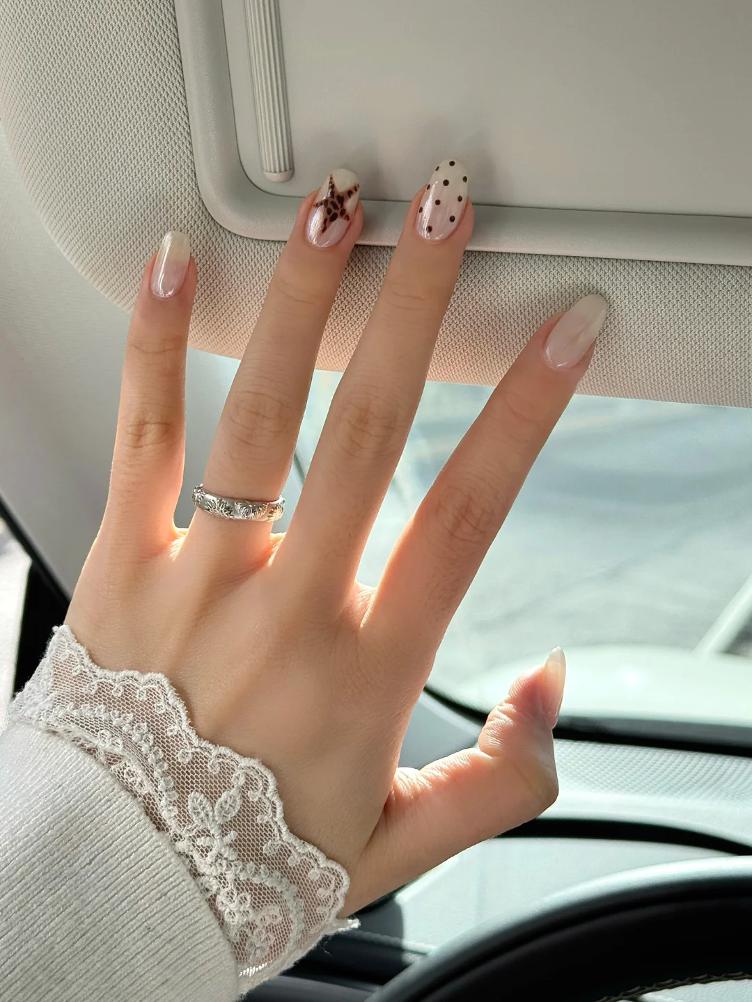 Nail ₊늸⋆ autumn and winter star wave point nail art aurora powder good rice