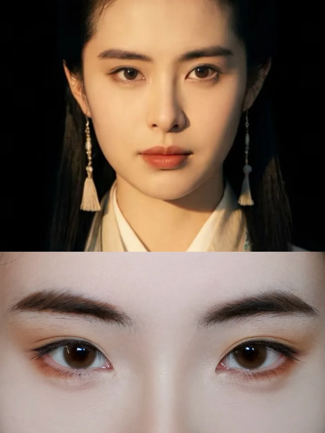 Wang Zuxian's thick eye makeup is perfect for autumn and winter!