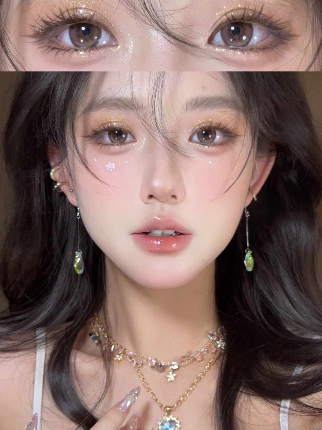 Gilded Snow Night 🔔 Christmas New Year atmosphere makeup tutorial