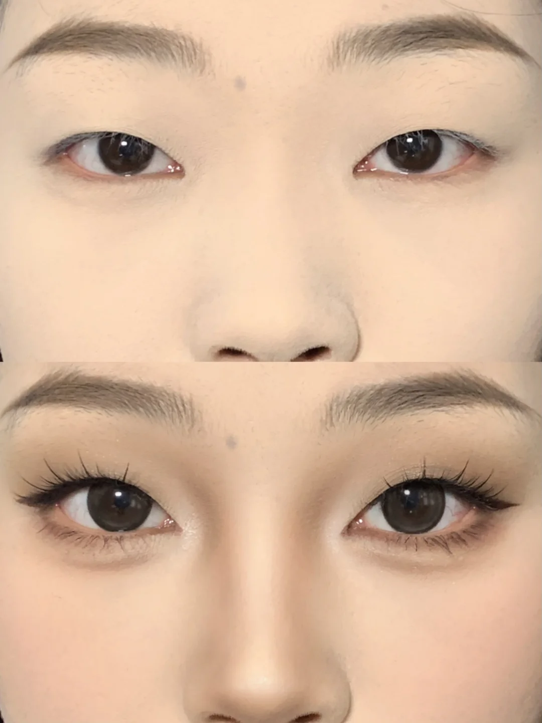 Single eyelid collapse and nose bridge learning bone texture makeup!