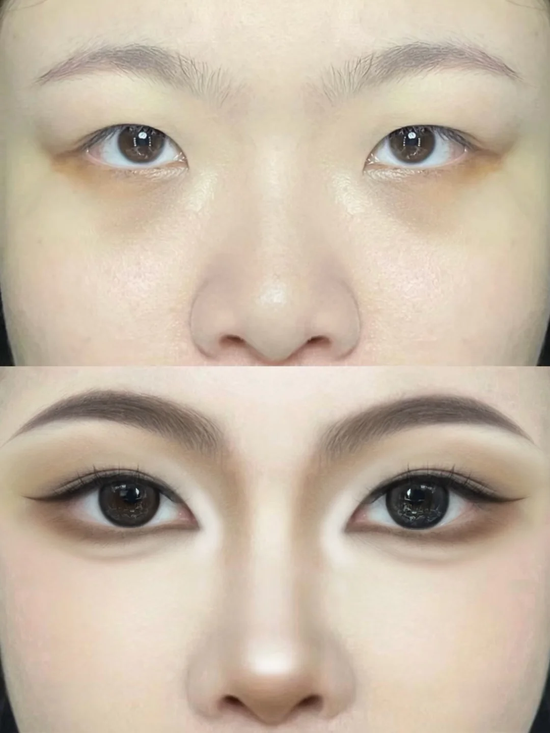 Learn to apply makeup with a natural skeletal feel for swollen eyes!!