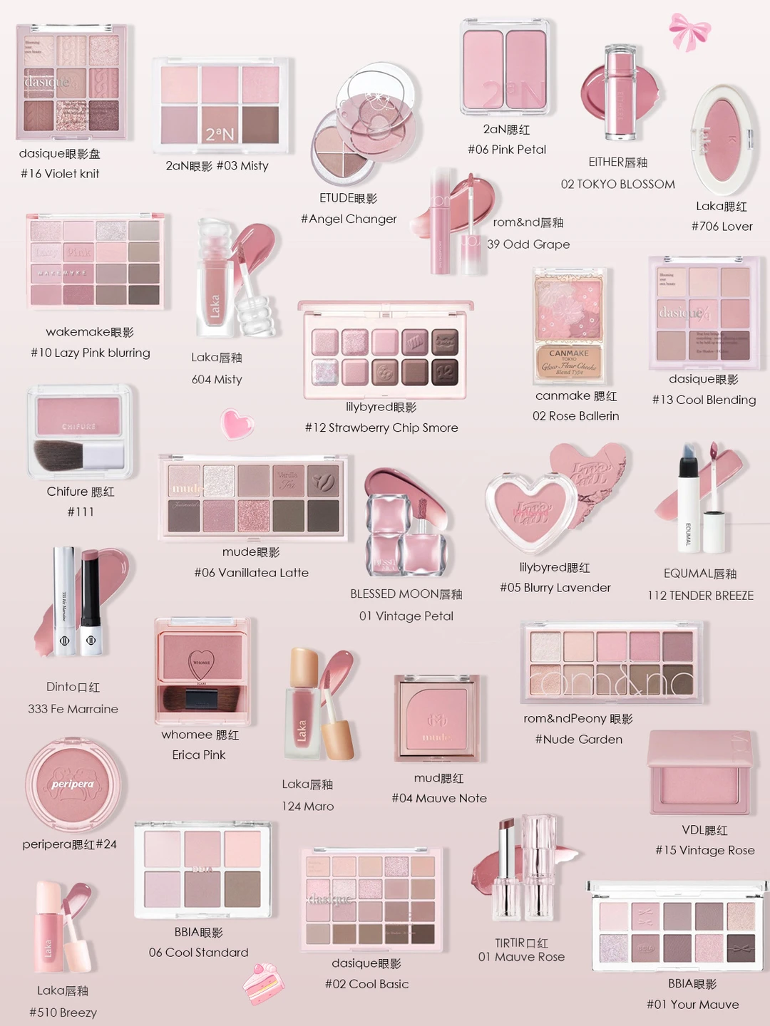Collection | 💗 🫧 🍧 Low saturation grey pink makeup olive skin eye shadow