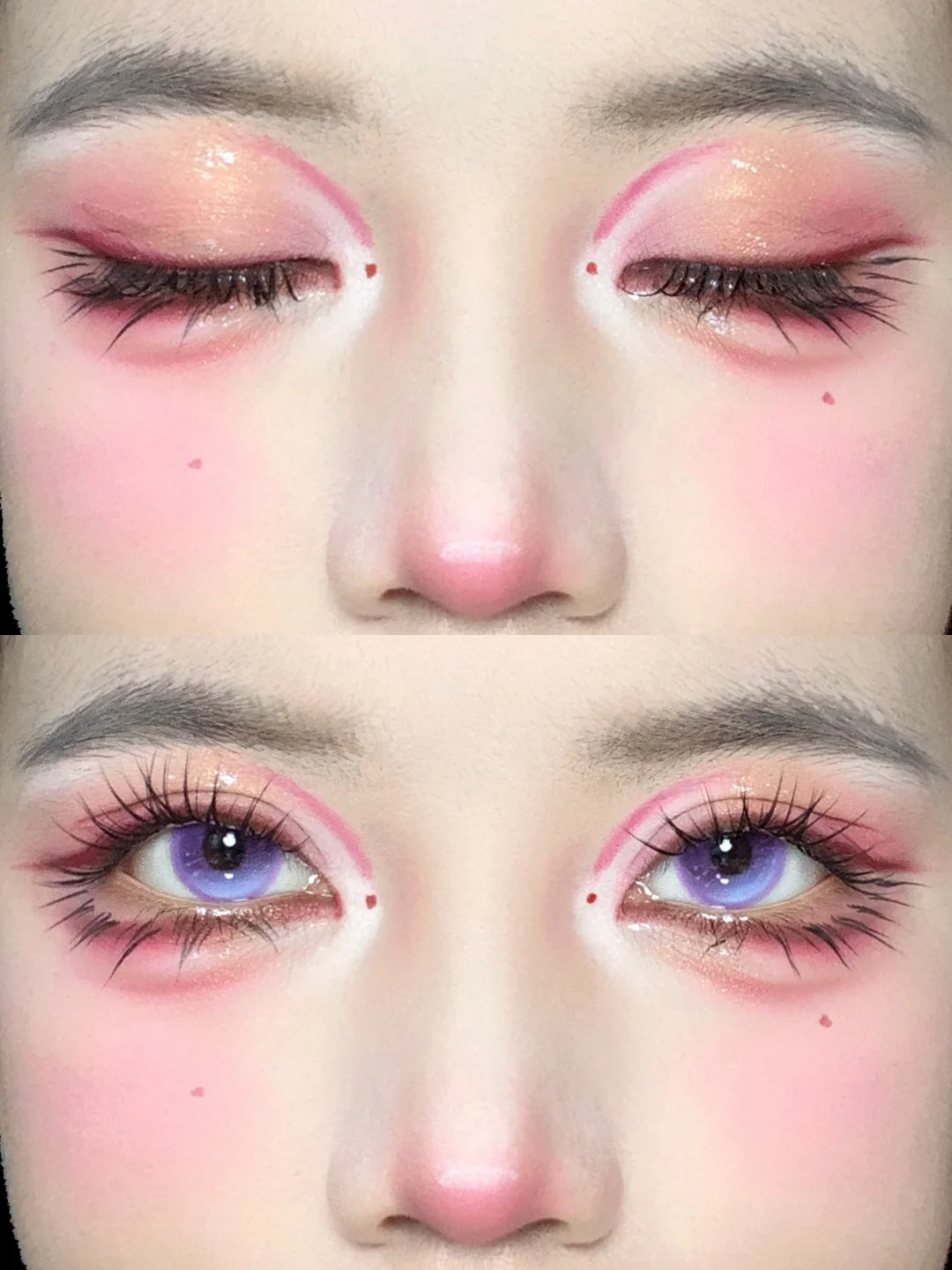 Thick color fishing style gold powder atmosphere eye makeup~ 🦊