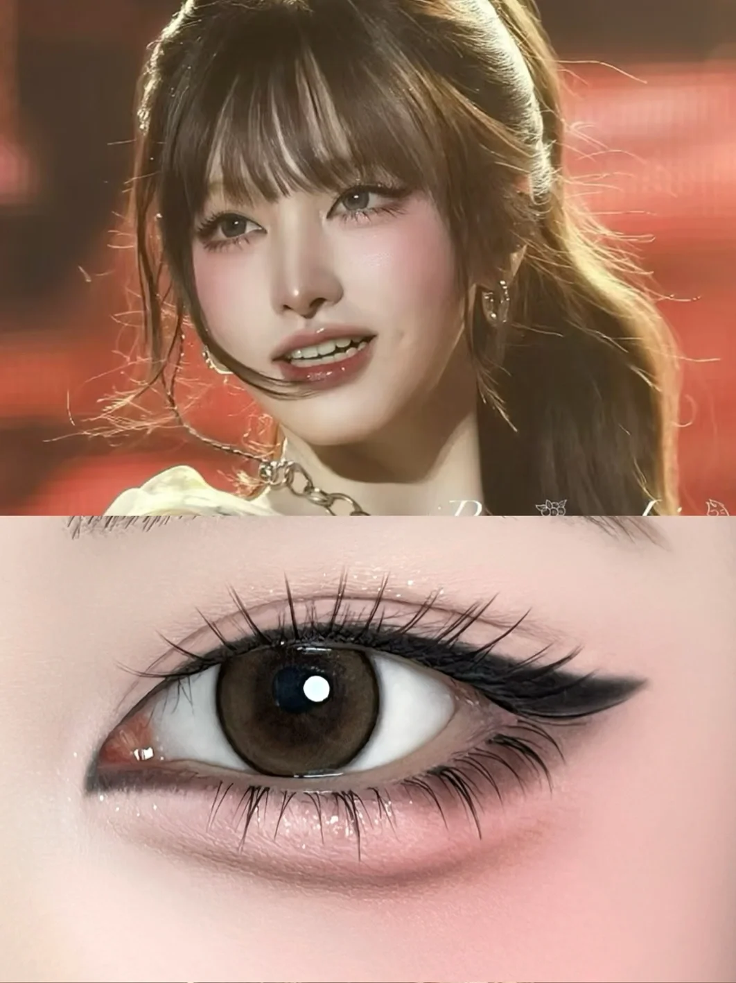 Follow 🇰🇷 idol to learn eye makeup | Liz fishing style slightly tipsy kitten eye makeup