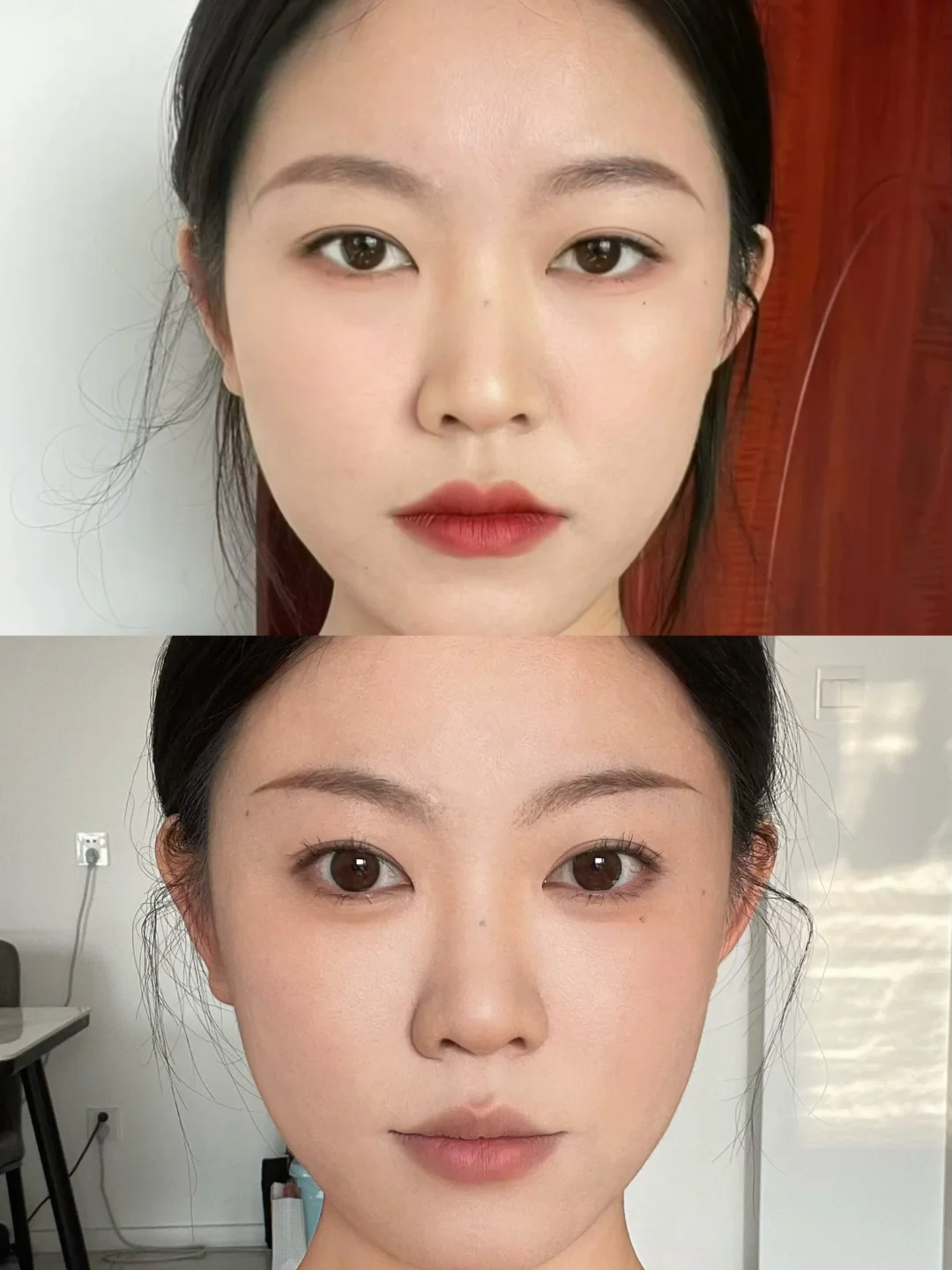 Practice hard for a year! I finally learned how to apply makeup! The whole world has changed