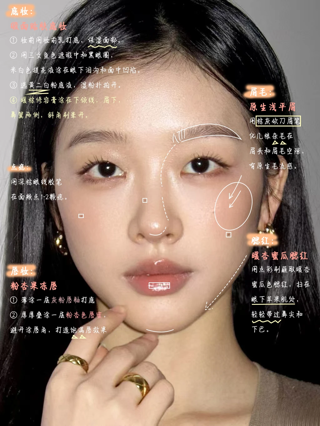 妆容分享No.63|单眼皮冲:sparkles:韩系暖杏蜜瓜妆