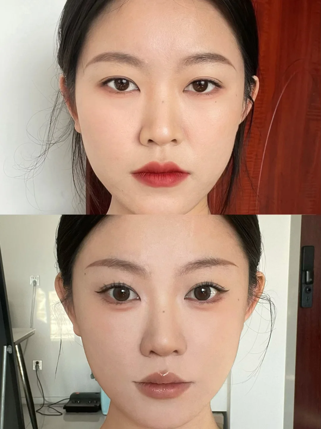 Practice hard for a year! I finally learned how to apply makeup! The world has changed