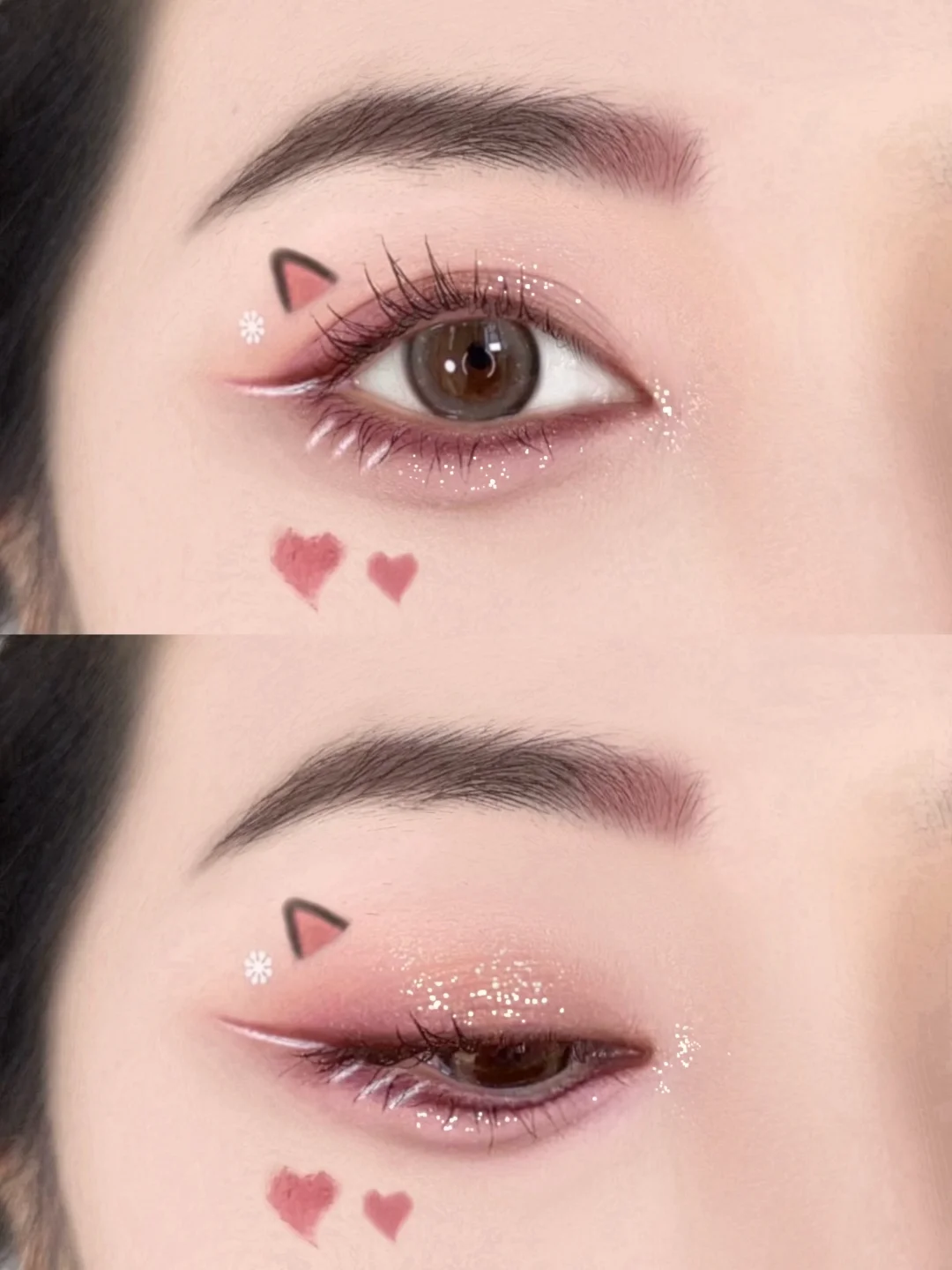 Christmas Ice Makeup! Novice 0 Basic Red Velvet Sweetheart Eye Makeup!!