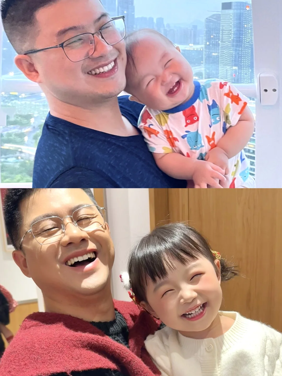 In the new year, it's still the smiling baby in Dad's arms!!